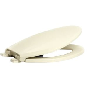 Centoco 3800SC-416 Elongated Plastic Toilet Seat with Slow Close, Light Weight Residential, Biscuit