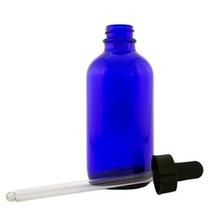4 fl oz Cobalt Blue Glass Bottle with Glass Dropper (12 Pack)
