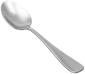 Amazon Basics Stainless Steel Dinner Spoons with Round Edge, Pack of 12