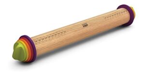 Joseph Joseph Adjustable Rolling Pin with Removable Rings, 13.6″, Multi-Color