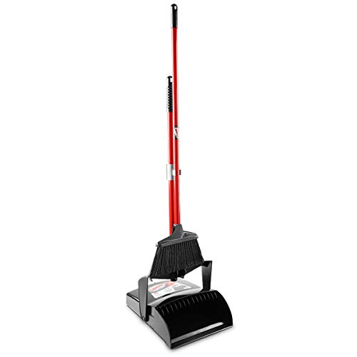 Libman Commercial 919 Lobby Dust Pan and Broom Set (Open Lid), Black/Red (Pack of 2) | The Storepaperoomates Retail Market - Fast Affordable Shopping