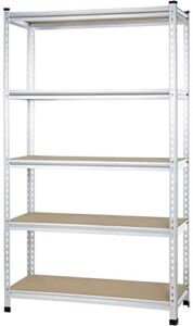 Amazon Basics Medium Duty Storage Shelving Double Post Press Board Shelf, 48 x 18 x 72 Inch, Aluminum
