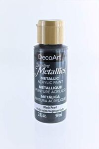 DecoArt 2-Pack Dazzling Metallics Acrylic Colors – Black Pearl, 2-Ounces Each