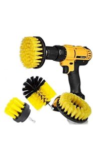 Drill Brush Attachment Set – Bathtub, Floor, Toilet, Kitchen, Tub, Shower, Tile, Grout Stain Remover – Automotive All Purpose Power Scrubber Cleaning Kit