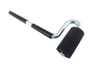 Laminate Veneer J Roller 12” Long Straight Steel Handle, 1.5” Diameter x 3” Long Hard Rubber Roller LR