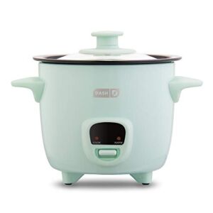DASH Mini Rice Cooker Steamer with Removable Nonstick Pot, Keep Warm Function & Recipe Guide, 2 cups, for Soups, Stews, Grains & Oatmeal – Aqua