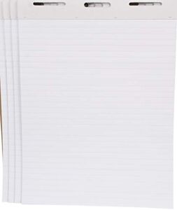 School Smart Ruled Easel Pads, 27 x 34 Inches, 50 Sheets, White, Pack of 4