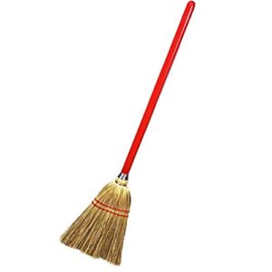Rocky Mountain Goods Small Broom for Kids and Toddlers – Solid Wood Handle with 100% Natural Broom Corn bristles – Ideal Kids Size 34” – Heavy Duty Durability – Toy Broom (1)