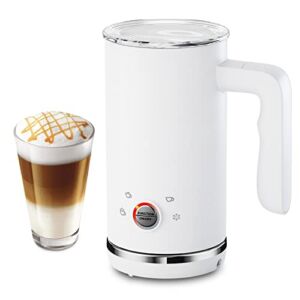 Vorbula Milk Frother, Upgraded 4-in-1 Electric 10.1oz/300ml Automatic Steamer for Coffee Latte Cappuccinos Mochas Hot Chocolate, and Cold Frother Warmer 120V, white (MK1000)
