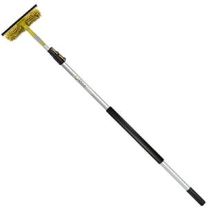 Docapole 20 ft Reach Window Washing Kit with 5 to 12 ft Telescoping Extension Pole, Window Squeegee with Scrubber Combo