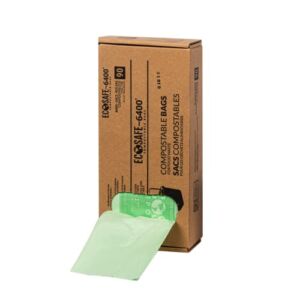 EcoSafe-6400 CP1617-6 Certified Compostable Bag – 16×17” Green Bags for 2.5 Gallon Bin – Extra Strong Leak, Puncture and Tear Resistant Food Scraps Bin Liners, Pack of 90