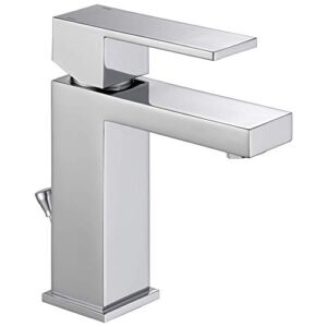 Delta Faucet Modern Single Hole Bathroom Faucet, Single Handle Bathroom Faucet Chrome, Bathroom Sink Faucet, Drain Assembly, Chrome 567LF-PP