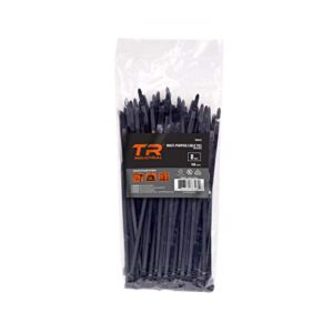 TR Industrial Multi-Purpose UV Resistant Black Cable Ties, 8 inches, 100 Pack