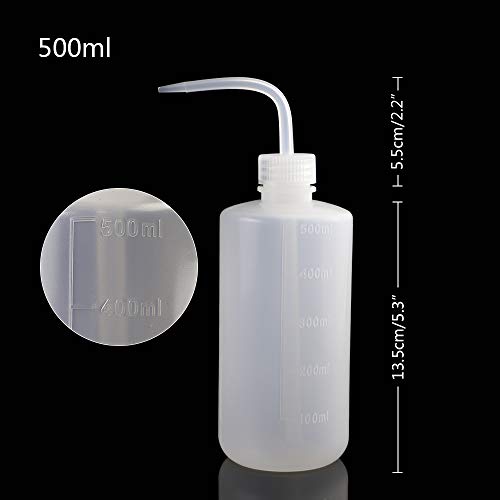DEPEPE 6pcs 500ml Plastic Safety Wash Bottles Lab Squeeze Bottle LDPE Squirt Bottle Tattoo Bottle with Narrow Mouth and Scale Labels (17oz x 6 Bottles) | The Storepaperoomates Retail Market - Fast Affordable Shopping