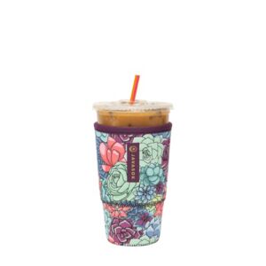 Sok It Java Sok Reusable Neoprene Insulator Sleeve for Iced Coffee Cups (Succulents, Large: 30 – 32oz)