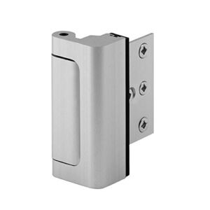 Defender Security U 10827 Door Reinforcement Lock – Add Extra, High Security to your Home and Prevent Unauthorized Entry – 3” Stop, Aluminum Construction (Satin Nickel Anodized Finish)