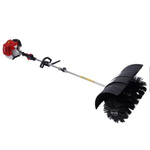 Outdoor Hand Held Broom, 52cc Gasoline Power Broom Walk Behind Sweeper Cleaning Driveway Tools High Performance Cleaner 2.3HP 1.8M (US Stock)