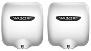 XLERATOR Excel Dryer XL-BW 1.1N High Speed Commercial Hand Dryer, White Thermoset Cover, Automatic Sensor, Surface Mounted, Noise Reduction Nozzle, LEED Credits, 208/277 Volts (2 Pack)