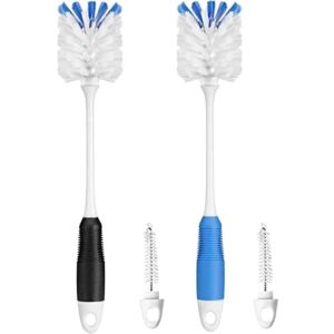 Amazer 2 Pack Bottle Cleaner Brushes, Flexible Water Bottle Brush for Cleaning, Long Handle Dish Scrub Brush for Cups, Coffee Mugs, Pitchers