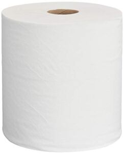 AmazonCommercial 1-Ply White Hardwound Paper Towels|Bulk for Business|High Capacity Roll|Compatible with Universal Dispensers|FSC Certified|800 Feet per Roll (6 Rolls)