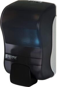 San Jamar Rely Plastic Manual Soap & Sanitizer Dispenser, 900 mL, Black Pearl