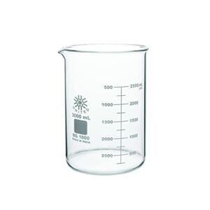 United Scientific™ BG1000-3000 Borosilicate Laboratory Grade Glass Beakers | Griffin Low Form Beaker |  Graduated with Spout | Designed for Laboratories & Chemistry Classrooms | 3000mL  Capacity