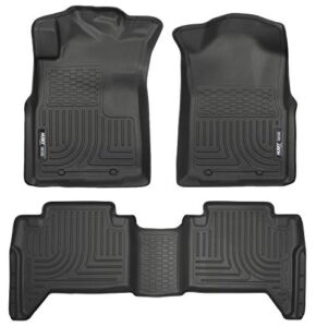 Husky Liners Weatherbeater Series | Front & 2nd Seat Floor Liners (Footwell Coverage) – Black | 98951 | Fits 2005-2015 Toyota Tacoma Double Cab 3 Pcs