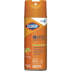 CloroxPro 4 in One Disinfectant & Sanitizer Aerosol Spray, Citrus, 14 Ounce Can (31043)