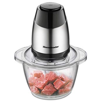 Electric Food Chopper, 5-Cup Food Processor by Homeleader, 1.2L Glass Bowl Grinder for Meat, Vegetables, Fruits and Nuts, Stainless Steel Motor Unit and 4 Sharp Blades, 300W | The Storepaperoomates Retail Market - Fast Affordable Shopping