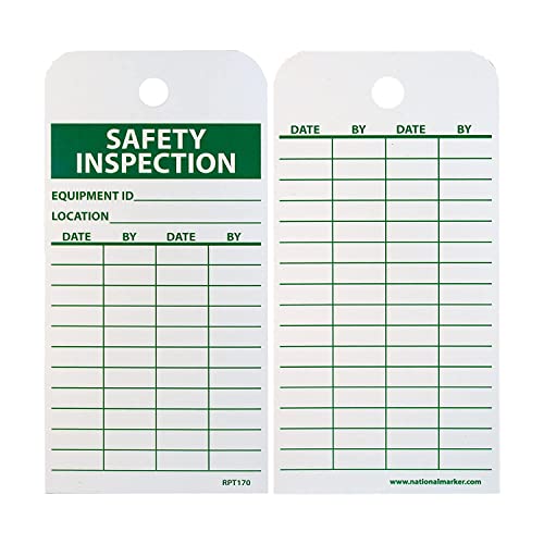 NMC Inspection Record Tag with Ties, 25-Pack, Double-Sided, 3″ x 6″ Unrippable Vinyl, Made In The USA, RPT170 | The Storepaperoomates Retail Market - Fast Affordable Shopping
