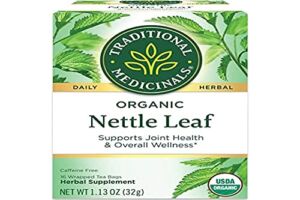 Traditional Medicinals Organic Nettle Leaf Herbal Tea, Supports Joint Health & Overall Wellness, (Pack of 1) – 16 Tea Bags