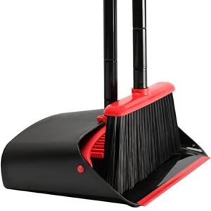 Broom and Dustpan Set, Broom and Dustpan Set for Home,Upright Dust Pan Combo Sweep Set