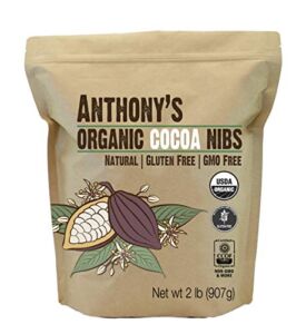Anthony’s Organic Cacao Cocoa Nibs, 2 lb, Batch Tested and Verified Gluten Free