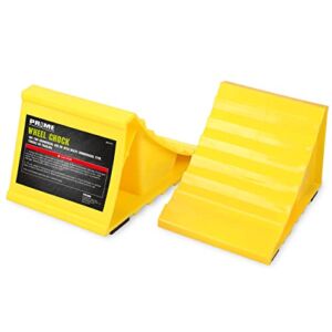 PR1ME Wheel Chocks, Non Slip Base, Suitable for Most Tyre Sizes, Ideal Chocks for RV, Trailer, Without Rope, Lightweight, Easy to Carry, Helps Keep Your RV Trailer in Place
