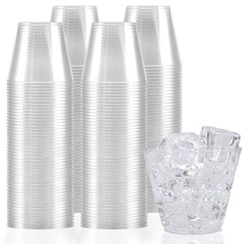 9 oz Clear Disposable Plastic Cups (100 Pack) Elegant Tumblers Glasses for Birthday Parties, Weddings, Holidays, Dessert Tumbler, Bulk Drinking Cup for Fruit Punch, Cocktails, Wine – Stock Your Home | The Storepaperoomates Retail Market - Fast Affordable Shopping