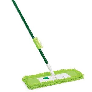 Libman Commercial 195 Microfiber Dust Mop, Steel Handle, 18″ Wide, Green Handle and Yellow Pad (Pack of 6)