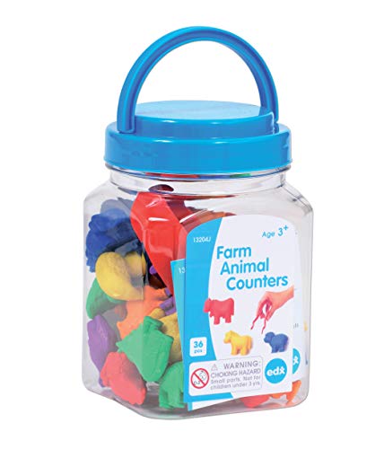 edxeducation – 13204 Farm Animal Counters – Mini Jar Set of 36 – Learn Counting, Colors, Sorting and Sequencing – Math Manipulative for Kids | The Storepaperoomates Retail Market - Fast Affordable Shopping