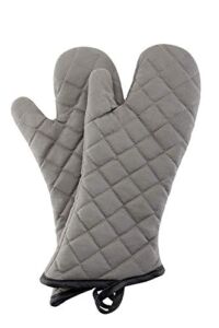 Oven Mitts 1 Pair of Quilted Terry Cloth Cotton Lining,Extra Long Professional Heat Resistant Kitchen Oven Gloves,16 Inch