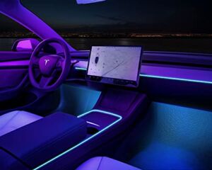 VIHIMAI Upgraded Tesla Model 3 Model Y Interior Neon Lights Accessories with Automatic On/Off Functions, Smart Ambient Lighting RGB LED Strips Lights, Only fit for 2021 2022 Long Range & Performance