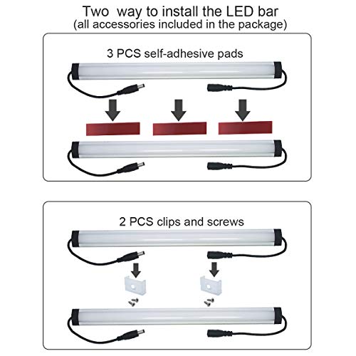Litever Extra Under Cabinet Lighting Bars,12VDC, 5000K Daylight White, with Mounting Clips, Screws, Self-adhesive Pads. Compatible with Litever LL-008 Series ONLY-[2-Pack-5000K] | The Storepaperoomates Retail Market - Fast Affordable Shopping