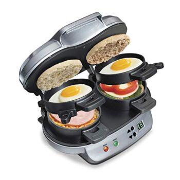 Hamilton Beach Dual Breakfast Sandwich Maker with Timer, Silver (25490A) | The Storepaperoomates Retail Market - Fast Affordable Shopping