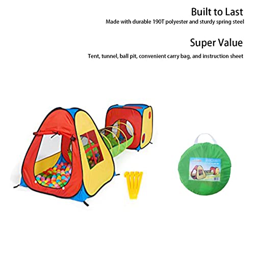 UTEX 3 in 1 Pop Up Play Tent with Tunnel, Ball Pit for Kids, Boys, Girls, Babies and Toddlers, Indoor/Outdoor Playhouse，Yellow | The Storepaperoomates Retail Market - Fast Affordable Shopping