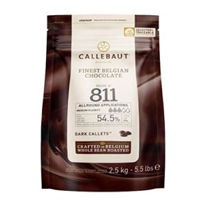 Callebaut Belgian Dark Couverture Chocolate Semisweet Callets, 54.5% – 5.5 Lbs