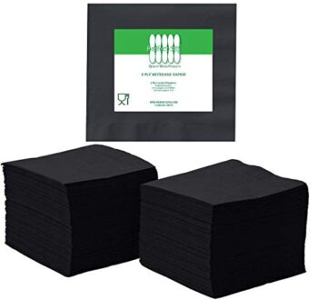 Perfectware – 2 Ply Black-200ct Perfect Stix 2 Ply Beverage Black Napkin-200 Paper Cocktail Beverage Napkin Black, 9.5″ x 9.5″ (Pack of 200) | The Storepaperoomates Retail Market - Fast Affordable Shopping