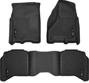 Husky Liners Weatherbeater Series | Front & 2nd Seat Floor Liners | Black | 99001 | Fits 09-18 Ram 1500 (new body) Crew Cab,10-18 Ram 2500/3500 19-22 Ram 1500(Classic) w/automatic transmission