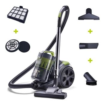 BLACK+DECKER Bagless Canister Multi-Cyclonic Vacuum Cleaner with Anti-Allergen HEPA Filter, Corded 1,200 Watt Motor with Adjustable Suction, Large Cap.(3L) & Multiple Attachments, Gray (BDXCAV217G) | The Storepaperoomates Retail Market - Fast Affordable Shopping