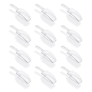 Super Z Outlet 5.5″ Mini Acrylic Plastic Kitchen Scoops for Weddings, Candy Dessert Buffet, Ice Cream, Protein Powders, Coffee, Tea (Clear)