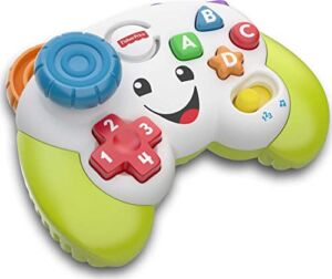 Fisher-Price Pretend Video Game Controller Baby Toy with Music Lights and Learning Songs, Fine Motor Toy