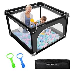 Baby Playpen,Playpen for Babies and Toddlers,Baby Play Yards Indoor,Safety Play Yard for Babies with Soft Breathable Mesh,No Gaps Large Baby Playpen, Small Baby Playpens(36”×36”,Black)