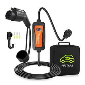 PFCTART Level 2 EV Charger 32A Electric Vehicle Charger 7KW Portable EV Charging Cable with Indicator Light, 16.5-Foot Cable (NEMA 14-50 Plug)